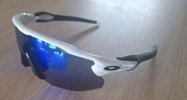 OAKLEY RADAR EV ADVANCER POLISHED WHITE PRIZM SAPPHIRE IRIDIUM